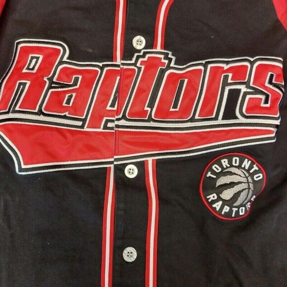 Vintage Starter Toronto Raptors Buttom Up Baseball Jersey Mens Size Large Black - Picture 2 of 7